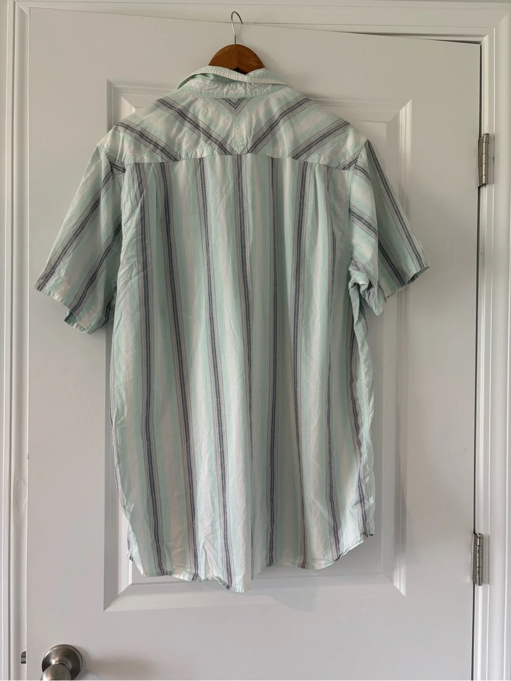 The North Face Men's Lightweight Mint Stripe Button-Up Shirt XL short sleeve